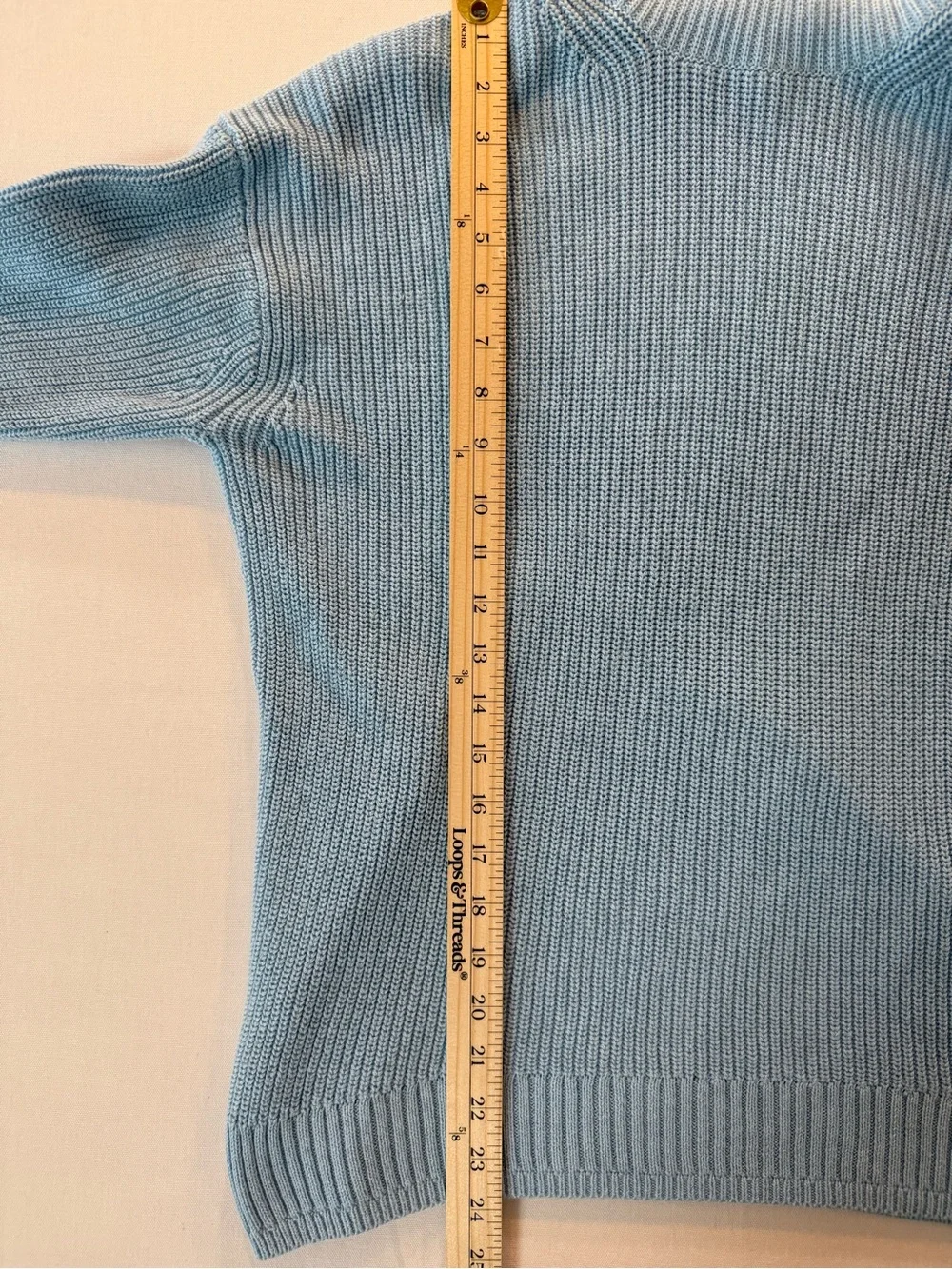 J. Crew Pale Blue Ribbed Turtleneck Sweater